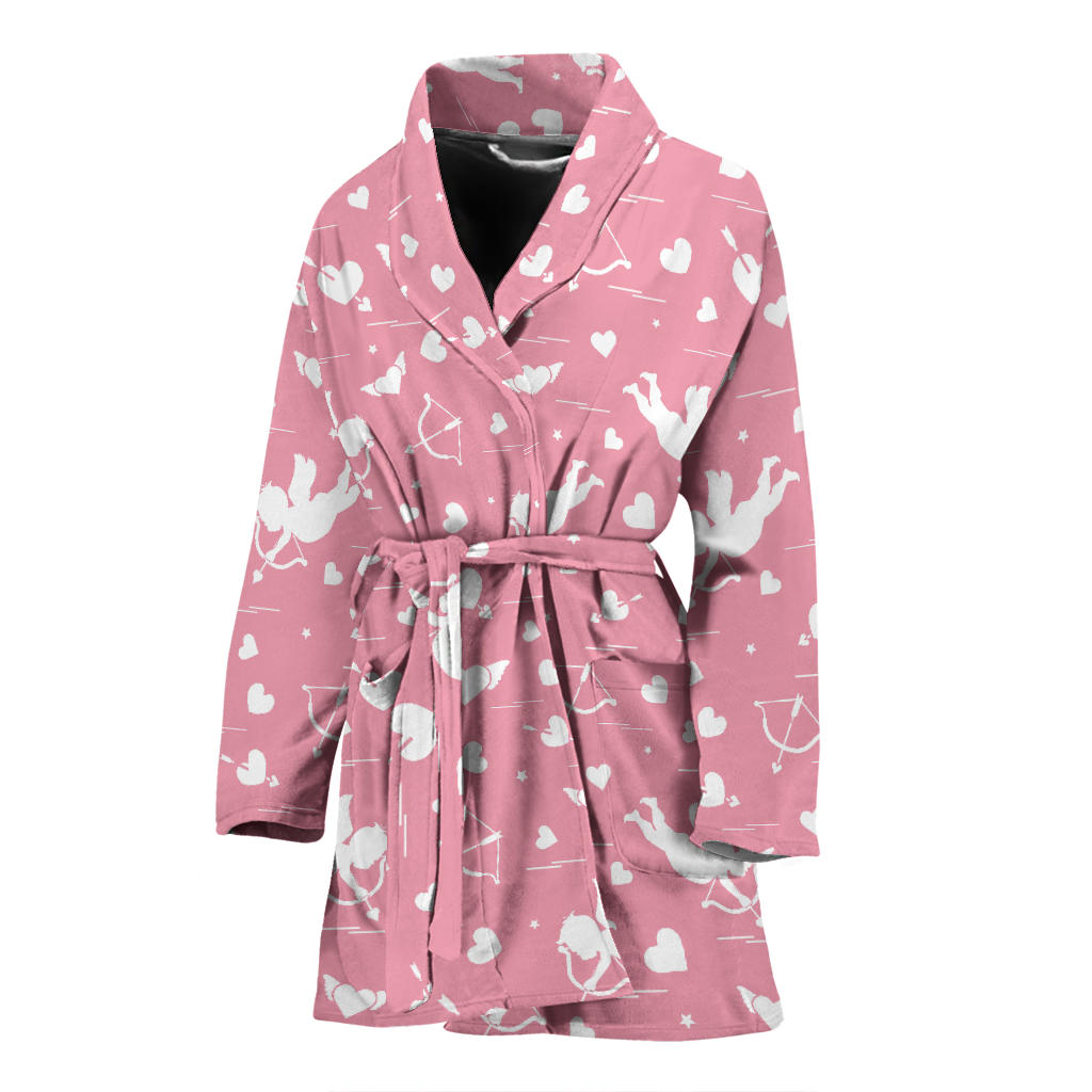 Cupid Pattern Print Design 03 Women Bathrobe