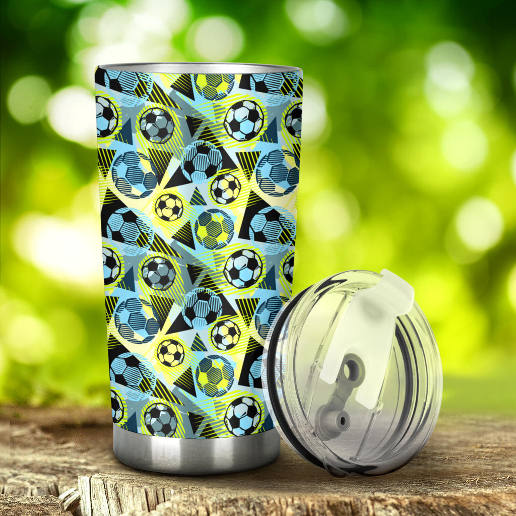 Soccer Ball Themed Print Design Tumbler