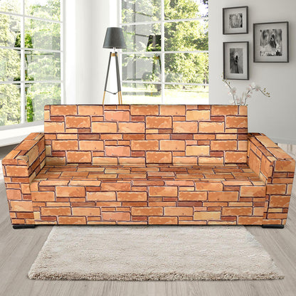 Brick Pattern Print Design 01 Sofa Slipcover