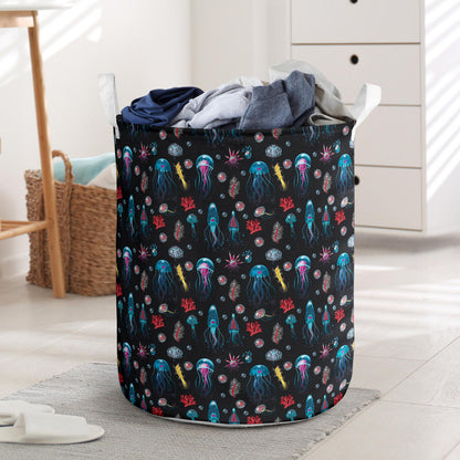 Jellyfish Underwater Print Laundry Basket