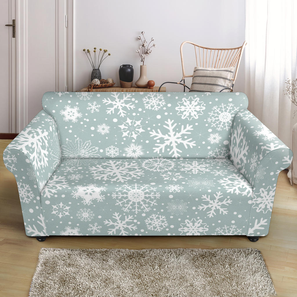 Snowflake Print Design LKS303 Loveseat Couch Slipcover