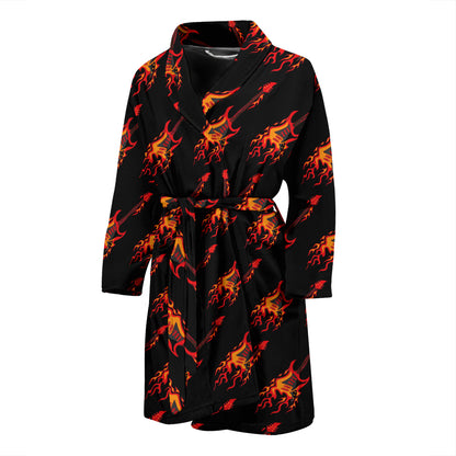 Electric Guitar Print Design LKS406 Men Bathrobe