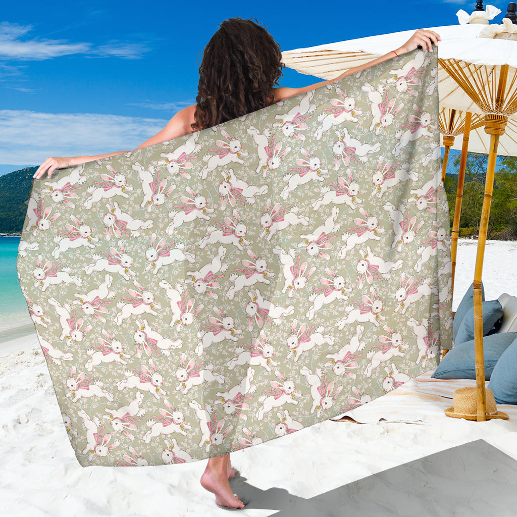 Bunny Pattern Print Design 06 Sarong Pareo Wrap
