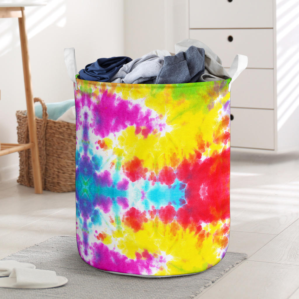 Tie Dye Rainbow Themed Print Laundry Basket