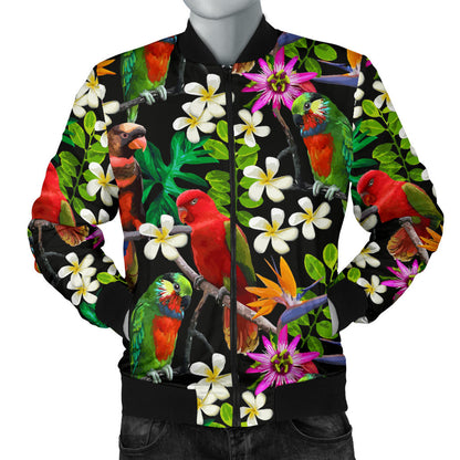 Parrot Design Print Men Bomber Jacket
