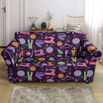Sewing Equipment Print Design LKS306 Loveseat Couch Slipcover