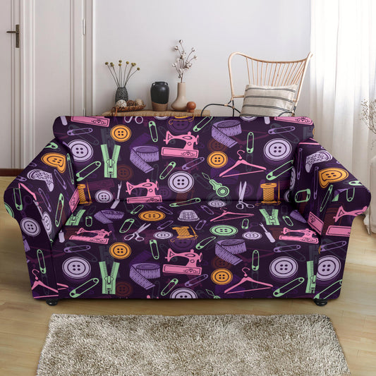 Sewing Equipment Print Design LKS306 Loveseat Couch Slipcover