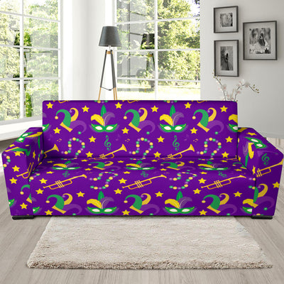 Mardi Gras Pattern Print Design 06 Sofa Slipcover