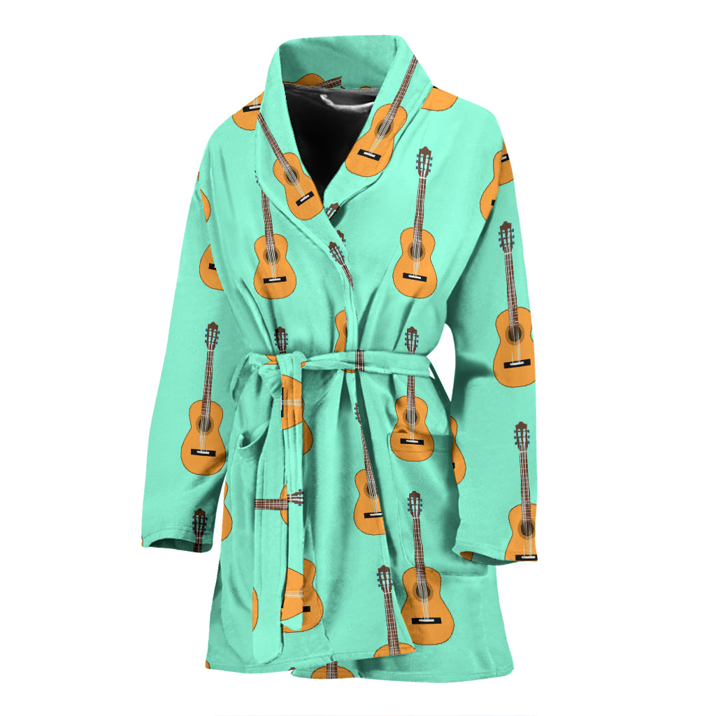 Acoustic Guitar Print Design LKS403 Women Bathrobe