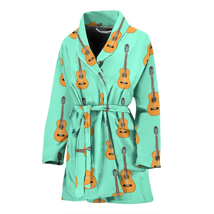 Acoustic Guitar Print Design LKS403 Women Bathrobe