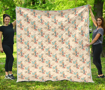 Mermaid Girl With Fish Design Print Quilt Bedspread