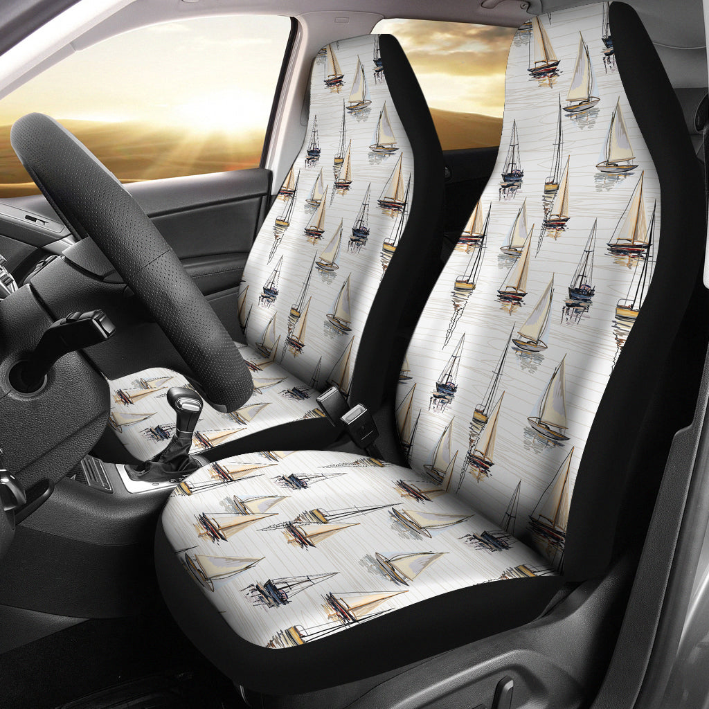 Sailboat Paint Pattern Print Design LKS307 Car Seat Covers