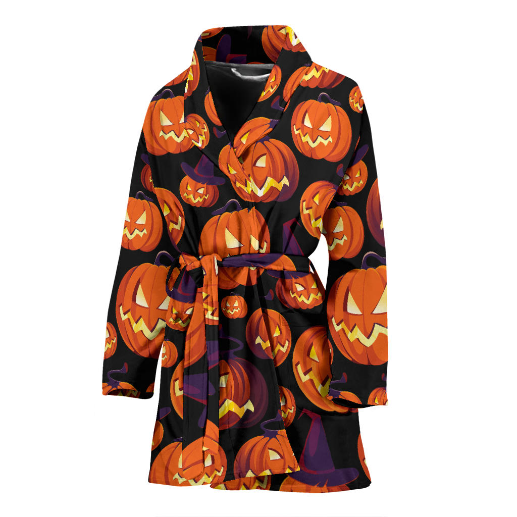 Halloween Pattern Print Design 04 Women Bathrobe