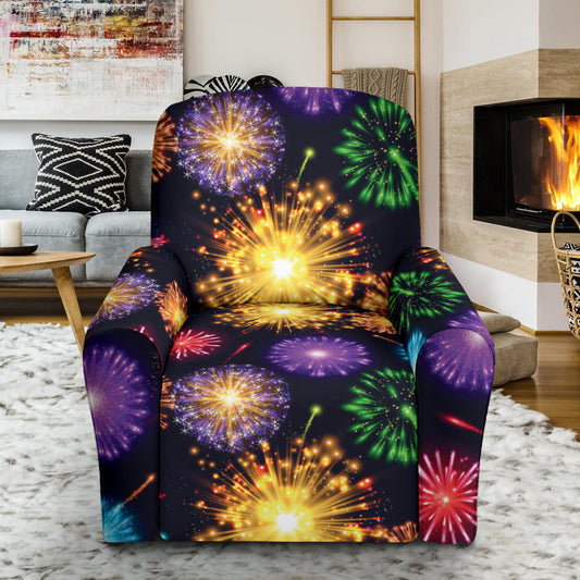 Firework Print Design LKS305 Recliner Slipcover with Pocket