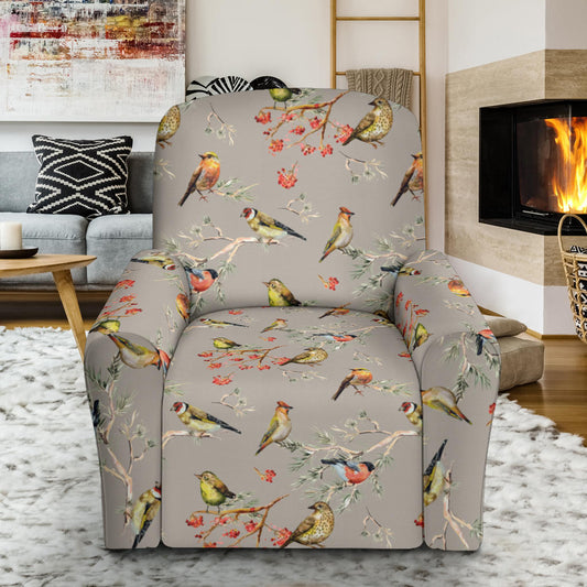 Birds Pattern Print Design 03 Recliner Slipcover with Pocket