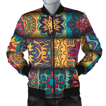 Mandala Style Design Print Men Bomber Jacket