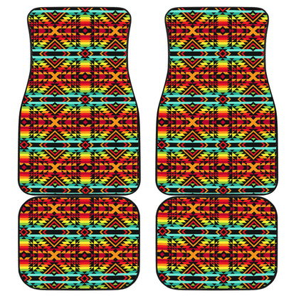 Kente Red Design African Print Car Floor Mats Front Back