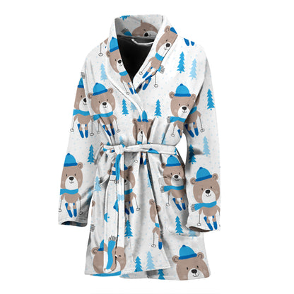 Ski Print Design LKS306 Women Bathrobe