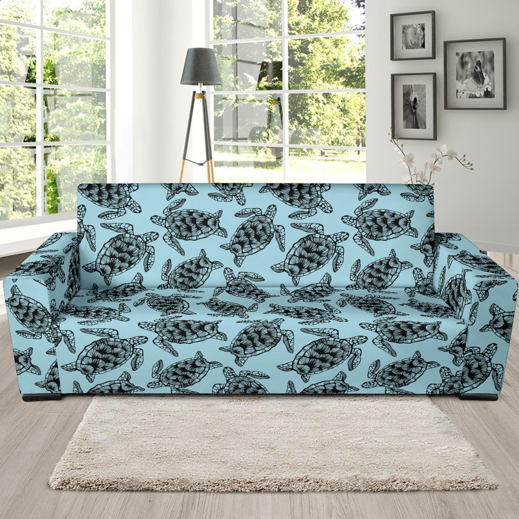 Sea Turtle Print Design LKS3010 Sofa Slipcover