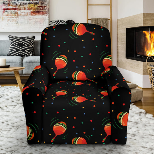 Maracas Pattern Print Design 03 Recliner Slipcover with Pocket