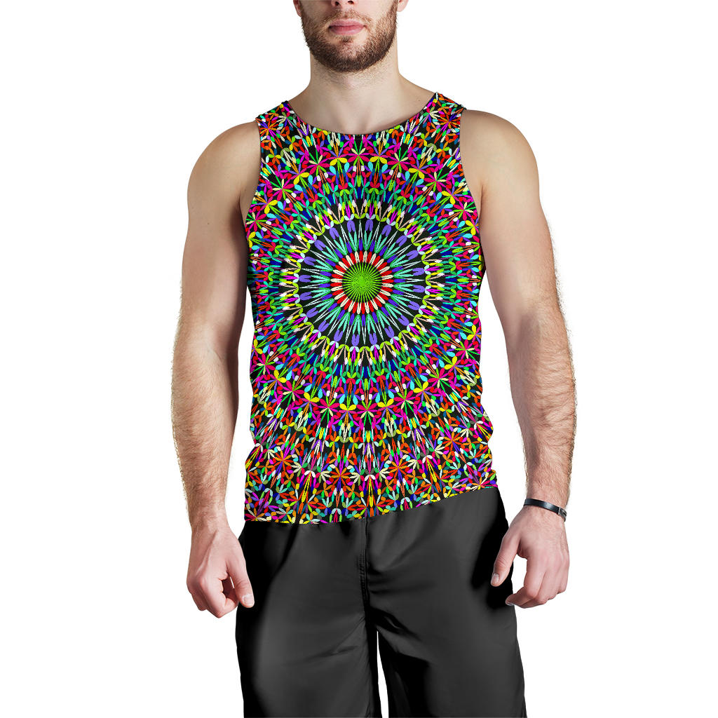 Bohemian Colorful Style Print Men Tank Top