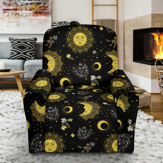 Sun Moon Print Design LKS301 Recliner Slipcover with Pocket