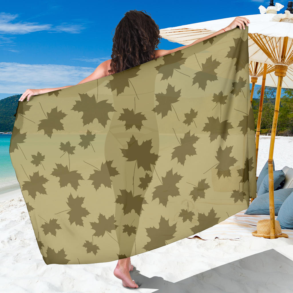 Maple Leaf Pattern Print Design 01 Sarong Pareo Wrap
