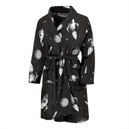 Space Rocket Print Design LKS303 Men Bathrobe