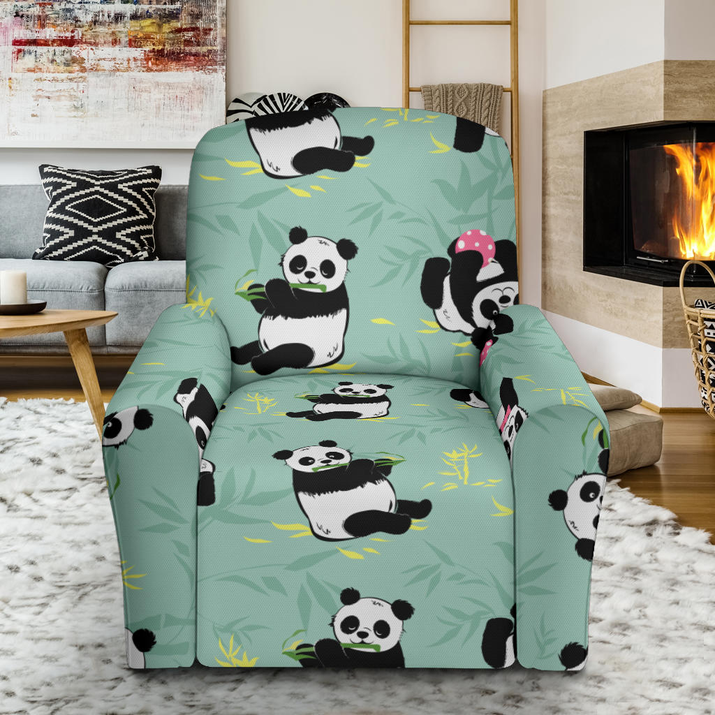 Panda Pattern Print Design A05 Recliner Slipcover with Pocket