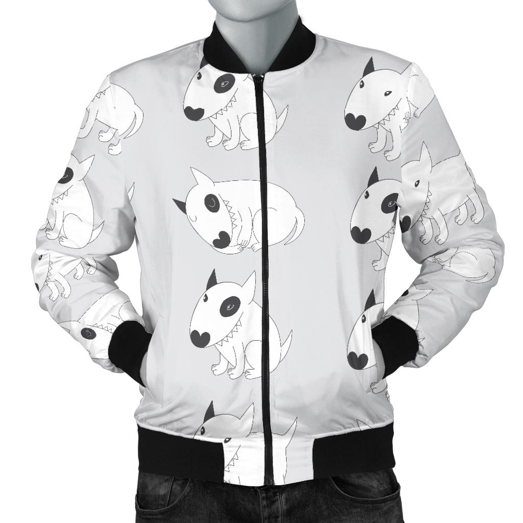 Bull Terrier hand draw Print Pattern Men Bomber Jacket