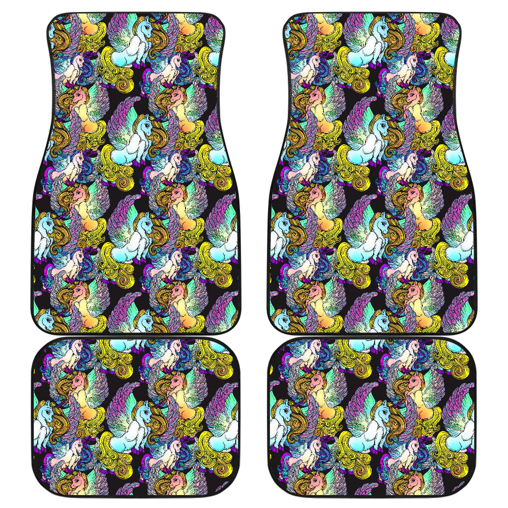Unicorn With Wings Print Pattern Car Floor Mats Front Back