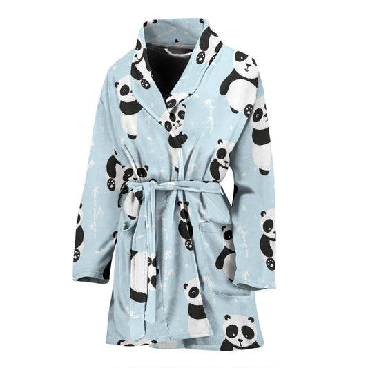Panda Pattern Print Design A01 Women Bathrobe