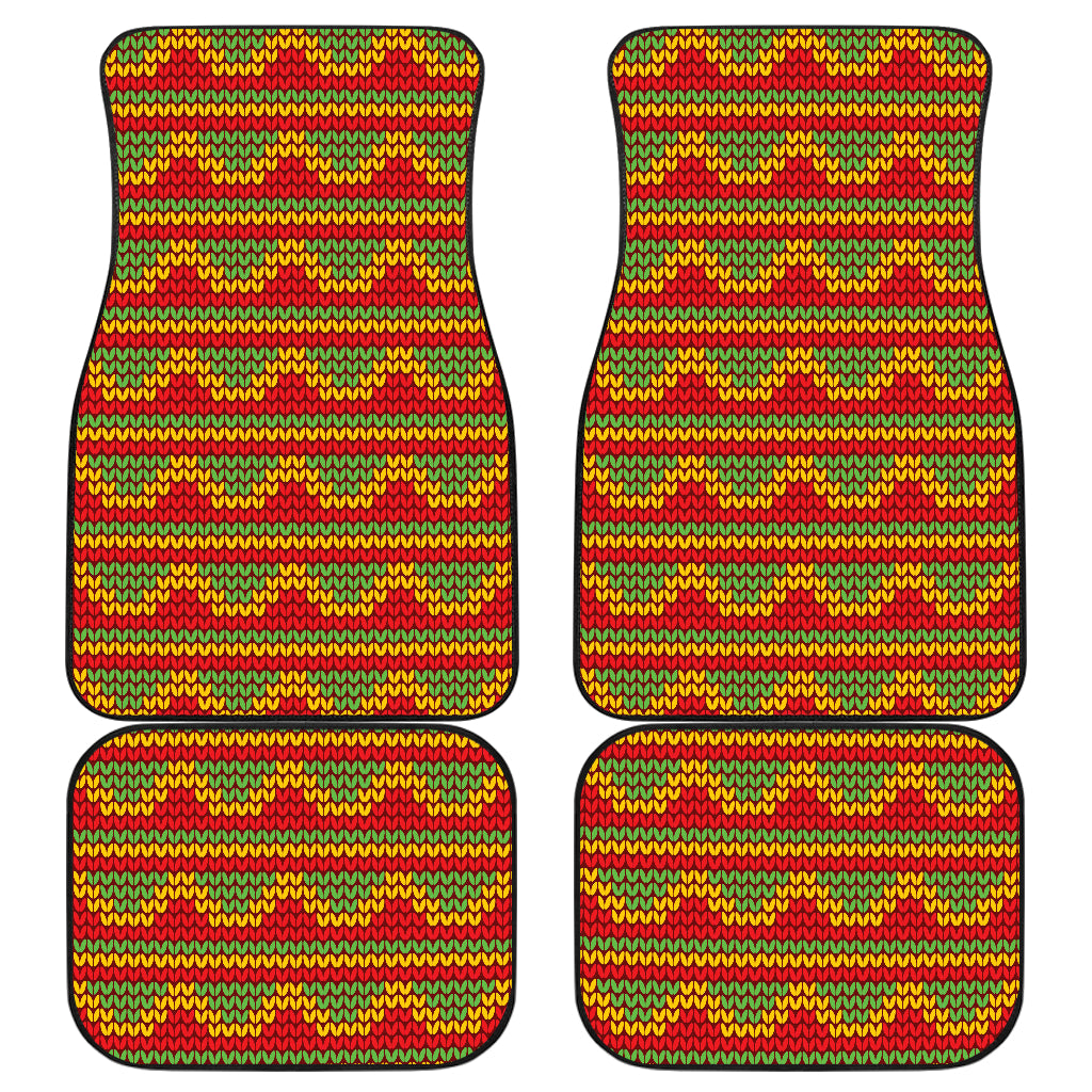 Rasta Reggae Color Print Car Floor Mats Front Back