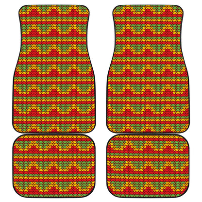Rasta Reggae Color Print Car Floor Mats Front Back