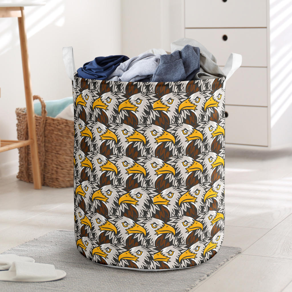 Eagles Head Pattern Laundry Basket