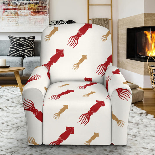 Giant Squid Pattern Print Design 01 Recliner Slipcover with Pocket
