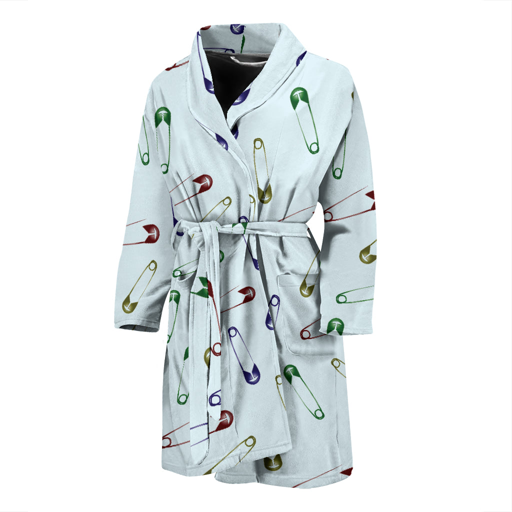 Safety Pin Print Design LKS303 Men Bathrobe