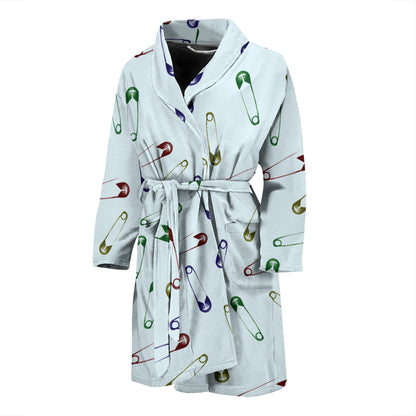 Safety Pin Print Design LKS303 Men Bathrobe