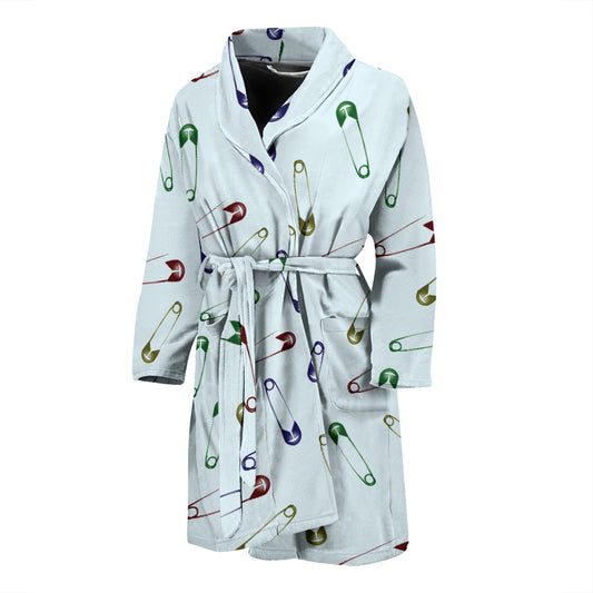 Safety Pin Print Design LKS303 Men Bathrobe