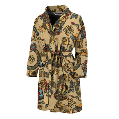 Totem Print Design LKS305 Men Bathrobe