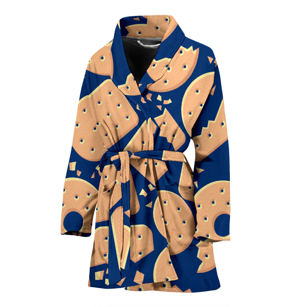 Cracker Pattern Print Design 03 Women Bathrobe
