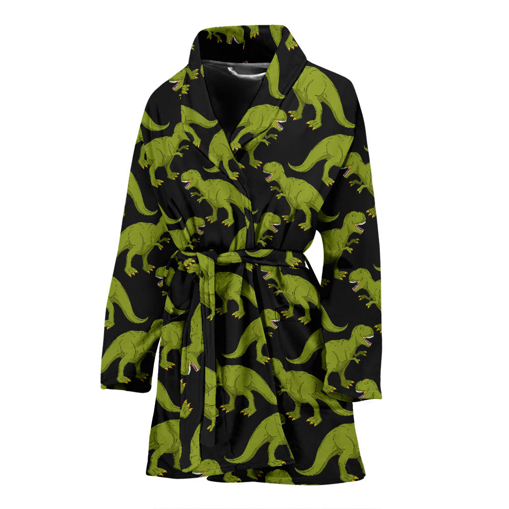 T Rex Pattern Print Design A02 Women Bathrobe