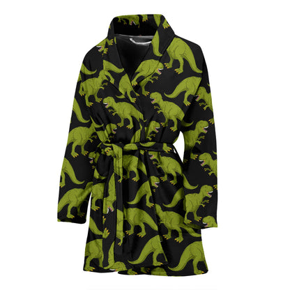 T Rex Pattern Print Design A02 Women Bathrobe