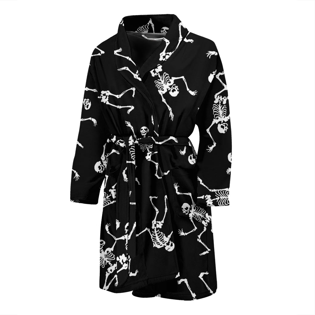 Skeleton Print Design LKS305 Men Bathrobe