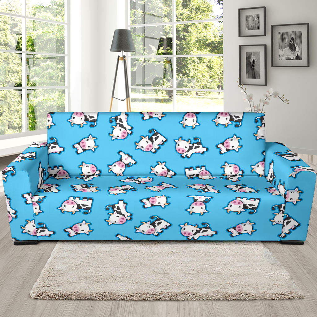 Cow Pattern Print Design 01 Sofa Slipcover