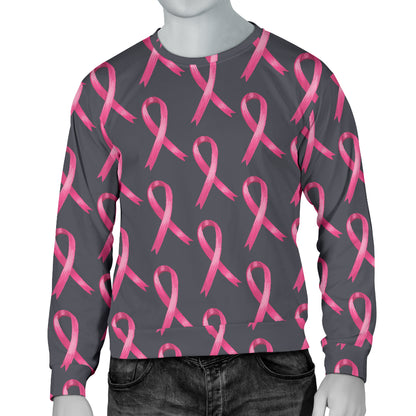 Breast Cancer Awareness Pattern Men Long Sleeve Sweatshirt