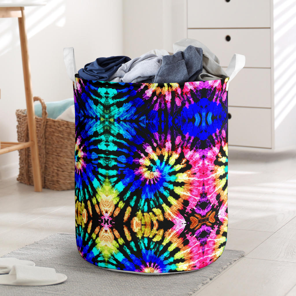 Tie Dye Rainbow Design Print Laundry Basket