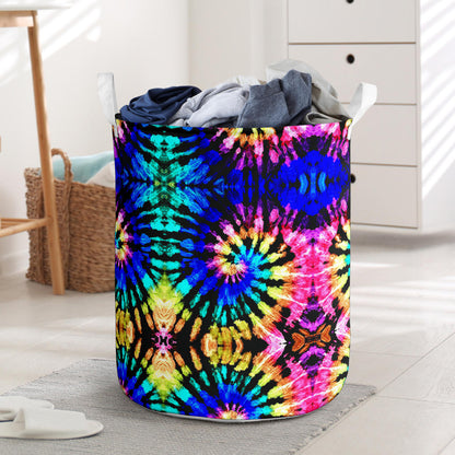 Tie Dye Rainbow Design Print Laundry Basket