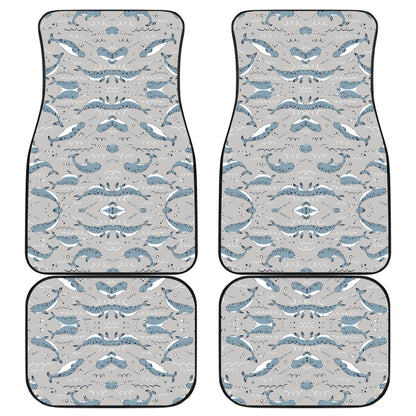Narwhal Pattern Print Car Floor Mats Front Back