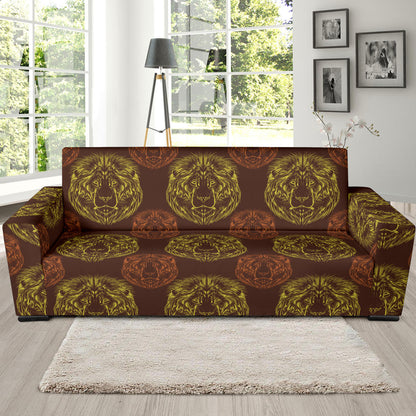 Lion Pattern Print Design 04 Sofa Slipcover